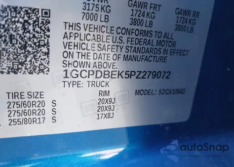 2023 Chevrolet Silverado 1500 4Wd Short Bed Custom from USA, damaged, VIN 1GCPDBEK5PZ279072